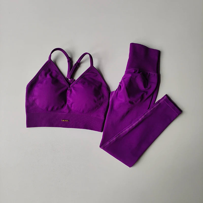 Sarah Set — V-neck top + high-waist legging