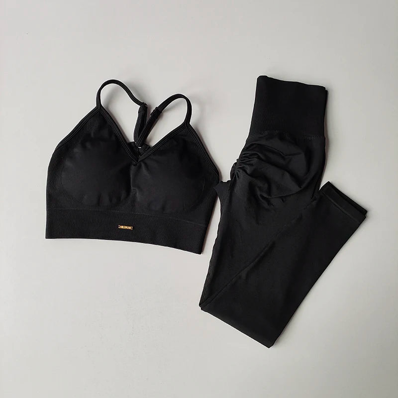 Sarah Set — V-neck top + high-waist legging