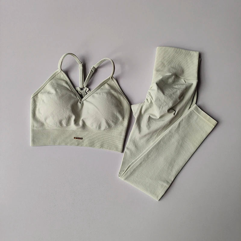 Sarah Set — V-neck top + high-waist legging