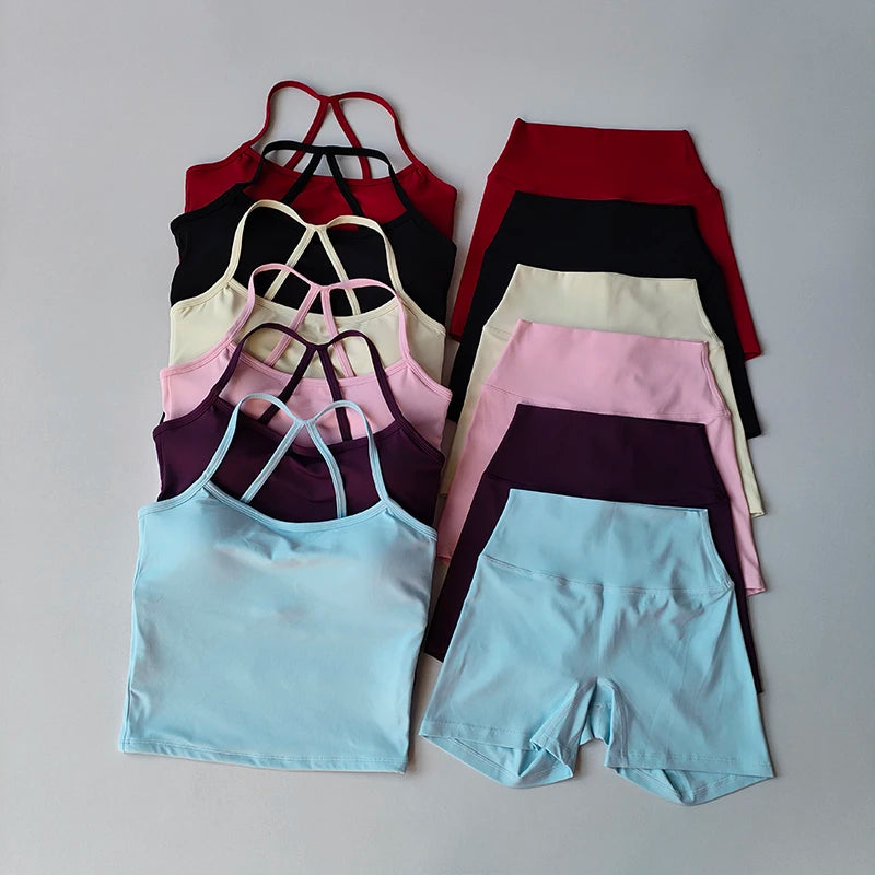 Sofie Set — Compression top + high-waist shorts