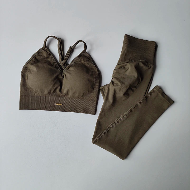 Sarah Set — V-neck top + high-waist legging